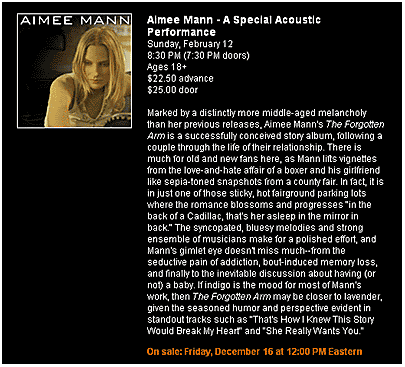 Aimee Mann: Acoustic